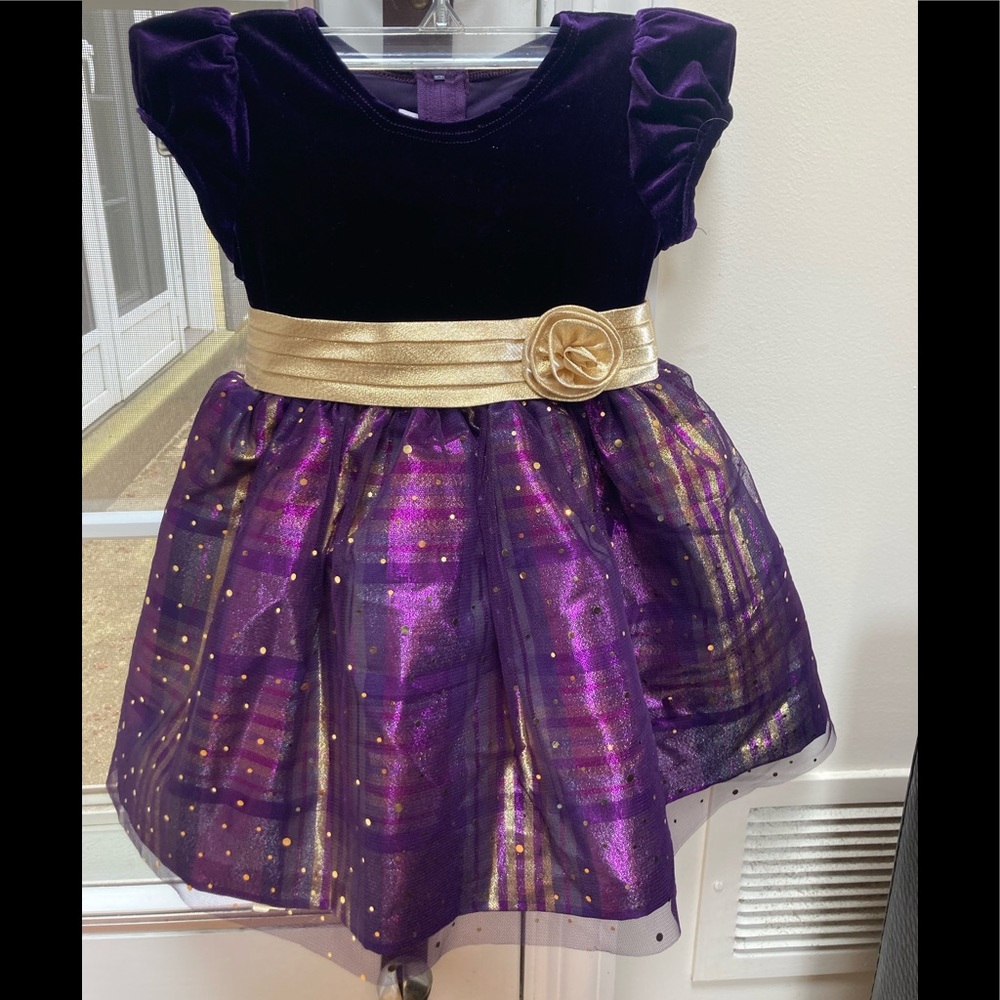 BONNIE JEAN PURPLE GOLD DRESS SZ 2T